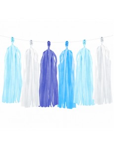 Grinalda Tassel Azul e Branco